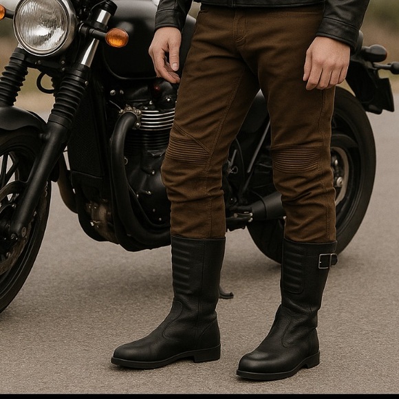 - Tremp - black leather boots - leather lined zipper & buckle EUC - Picture 4 of 15